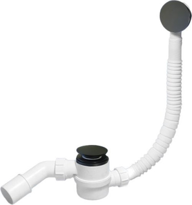 MRB11-MBL Сифон бутылочный для ванн/поддонов с выпуском и переливом (1 1/2''х40мм, L330-700ммхD34мм