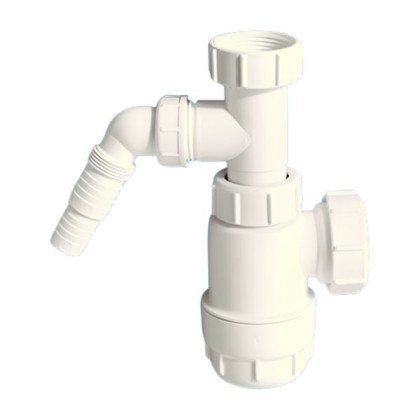 MRW240NW-WM Сифон бутылочный (1 1/4"'x32мм) без выпуска с адаптером под углом для слива бытовой тех