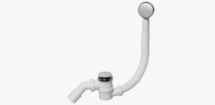 MRB11-SC Трап бутылочный (1 1/2"х40мм) для ванн с раздвиж.переливом (L330-700ммхD34мм), металл.70мм