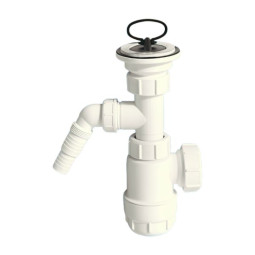 MRW240WM Сифон бутылочный (1 1/4"'x32мм)с выпуском (60мм нержавеющая решетка), пробкой и адаптером