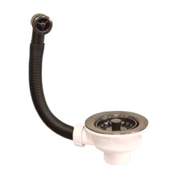 OF2-113S-SLB Слив-перелив D113мм цвет-блестящая чёрная лава, фактура гранит