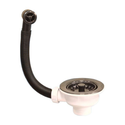 OF2-113S-SLB Слив-перелив D113мм цвет-блестящая чёрная лава, фактура гранит