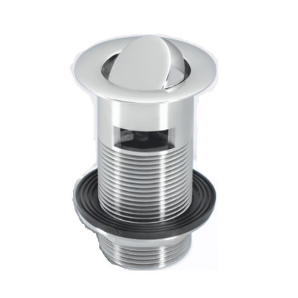 CW60SP-CB  Выпуск (60мм сливная решетка) металлический с внутренним переливом, контргайкой и вертящ