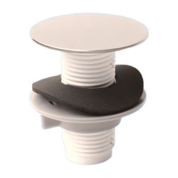 TAPSTOP50-SS  Заглушка круглая D43мм пластик/металл с контргайкой под отверстие Dmax=40мм ; креплен