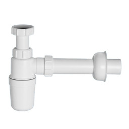 MRSK1 Сифон бутылочный (1 1/2"х 32мм) с выпуском (70 мм нержавеющая решетка), пробкой, отводной тру