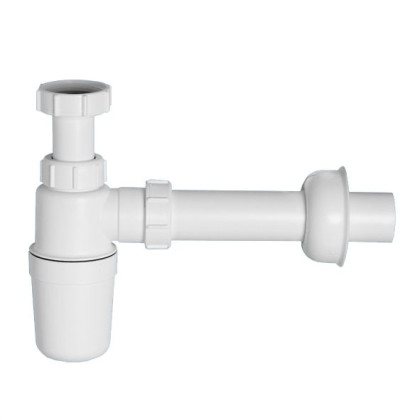 MRSK1 Сифон бутылочный (1 1/2"х 32мм) с выпуском (70 мм нержавеющая решетка), пробкой, отводной тру