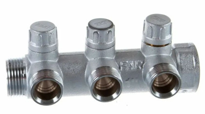 Коллектор зап. 1" (ВР-НР) 3/4 с 3 отв. FAR плоское