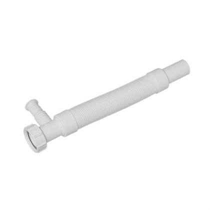 MRMF105W Труба гофрированная раздвижная (L300-500мм, D40мм) с адаптером для слива бытовой техники;