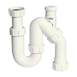 MRW7V  Сифон трубный Р/S-образный (1 1/4"х32мм) без выпуска с вентиляционным клапаном и универсальн
