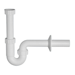 MRW8 Сифон трубный Р-образный (1 1/4"х32мм) без выпуска с отводной трубой D32мм и отражателем; выхо