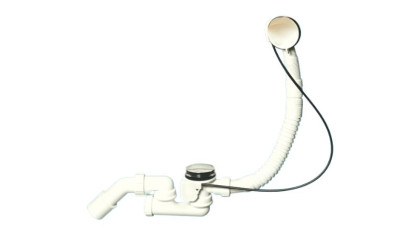 MRB14CB-PB  Трап для ванн с раздвижным автопереливом (L380-700ммхD34мм), металлическими поворотной