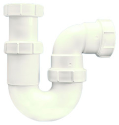 5259 Сифон трубный Р-образный (2"х50мм) без выпуска; выход компрессионный Ду=50мм