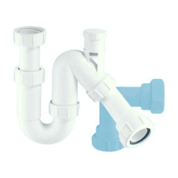 MRSK12CV Сифон трубный Р/S-образный (1 1/2"х40мм) без выпуска с вентиляционным клапаном и универсал