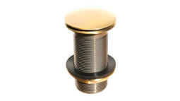 CWU60-AB Выпуск (60мм сливная решетка и пробка тип-"кнопка") металлический без перелива с контргайк