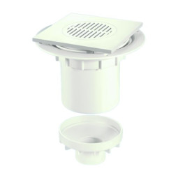 TSG2T6WH  Трап напольный с квадратной (150ммх150мм) пластиковой насадкой; высота трапа 140/190мм; в