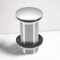 CWU60-CB Выпуск (60мм сливная решетка и пробка тип-"кнопка") металлический без перелива с контргайк