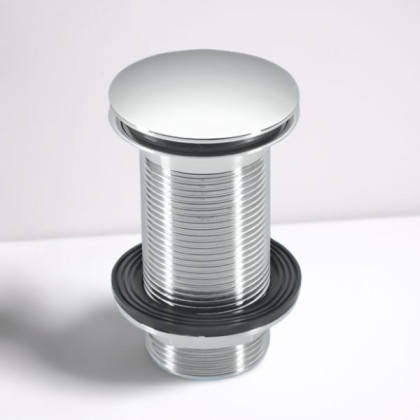 CWU60-CB Выпуск (60мм сливная решетка и пробка тип-"кнопка") металлический без перелива с контргайк