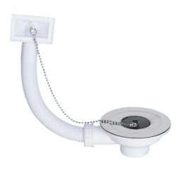 OR2-113 Слив-перелив под прямоугольное отверстие перелива (L235ммхD25мм, 113мм нержавеющая решетка)