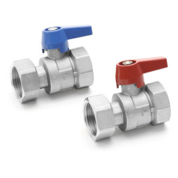 REHAU Комплект двух прямых никелирован. шаровых кранов G1" для коллекторов HKV/HLV