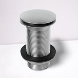 CWU60-SC Выпуск (60мм сливная решетка и пробка тип-"кнопка") металлический без перелива с контргайк