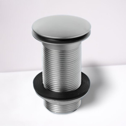 CWU60-SC Выпуск (60мм сливная решетка и пробка тип-"кнопка") металлический без перелива с контргайк