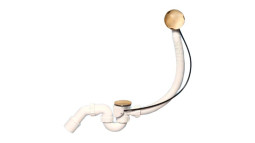 MRB2AB-PB Трап (1 1/2"х40мм) для ванн "стандартный" с автопереливом (L575ммхD34мм), металлическими