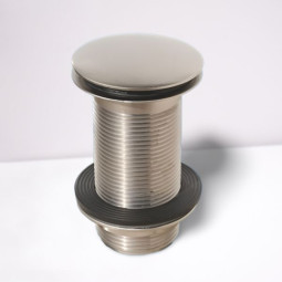 CWU60-SN Выпуск (60мм сливная решетка и пробка тип-"кнопка") металлический без перелива с контргайк