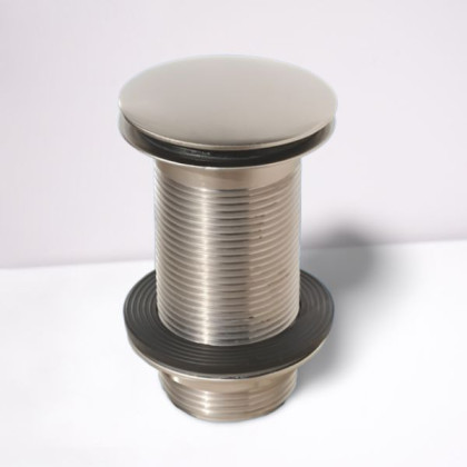 CWU60-SN Выпуск (60мм сливная решетка и пробка тип-"кнопка") металлический без перелива с контргайк