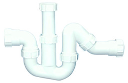 5395 Сифон трубный P/S-образный (1 1/2"х40мм) с тремя входами: 1 1/2"«мама»хДу=40ммхДу=40мм