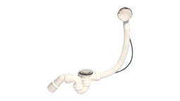 MRB2C-PB Трап (1 1/2"х40мм) для ванн "стандартный" с автопереливом (L575ммхD34мм), пластиковой пово