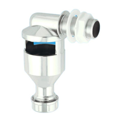 TUN-3CP  Угловая круглая (D58мм) приемная воронка; вход 3/4"«папа», выход Ду=19-23мм (компрессионно