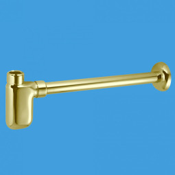 A32US-PVD Сифон бутылочный латунный без выпуска с отводной трубой D32мм и отражателем; вход/выход к