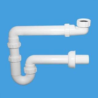 MRSK14-HCLI Сифон трубный без выпуска (11/2"х40мм) с подводной трубой (вход 1 1/2", L254мм, D40мм)