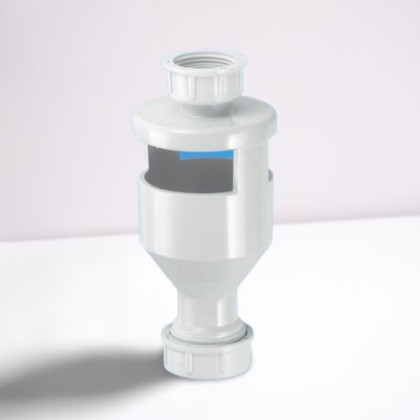 TUN-4  Круглая (D58мм) приемная воронка; вход 3/4"«мама», выход Ду=19-23мм (компрессионное соединен