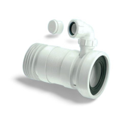 MRWC-F33RD  Фановая раздвижная (L330-800мм) гофрированная труба с манжетой и компрессионным отводом