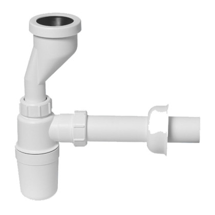 HC2PO Сифон бутылочный (32ммх32мм) для писсуаров с приемной воронкой (D44-53мм) со смещением, отвод