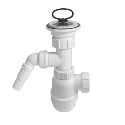 MRSK3 Сифон бутылочный (1 1/2"х40мм) с выпуском (70мм нержавеющая решетка), пробкой и адаптером под