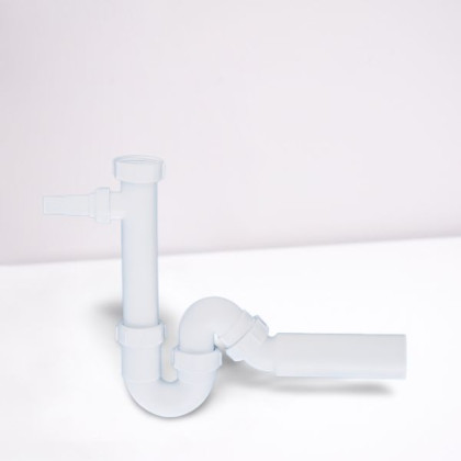 MRSK4 Сифон трубный P/S-образный (1 1/2"х40мм) без выпуска с адаптером для слива бытовой техники и