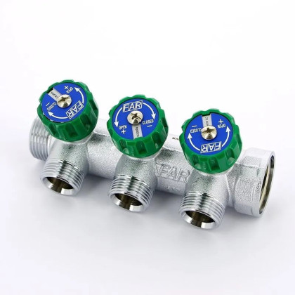 Коллектор рег. 3 отв. 1" х1/2" FAR плоское