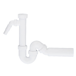 MRSK4A Сифон трубный P/S-образный (1 1/2"х40мм) без выпуска с адаптером под угломдля слива бытовой