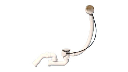 MRB2CBNS-PB Трап (1 1/2"х40мм) с ревизией для ванн с автопереливом (L575ммхD34мм), металлическими п