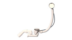 MRB2CN-PB Трап неразборный с ревизией для ванн с автопереливом (L575ммхD34мм), пластиковой поворотн