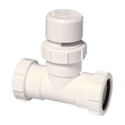 VP40T Тройник с вентиляционным клапаном; вход/выход Ду=40мм (компрессионное соединение)