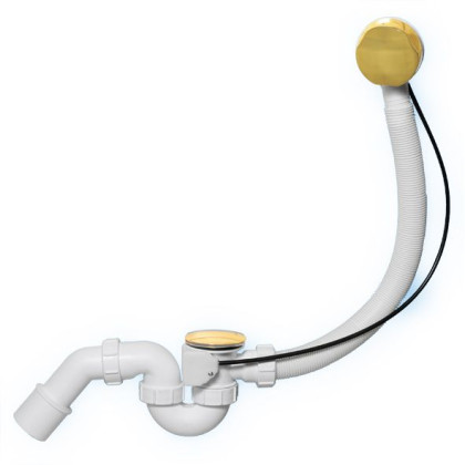 MRB2G Трап (1 1/2"х40мм) для ванн "стандартный" с автопереливом (L575ммхD34мм), с металлическими по