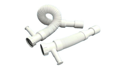 MRMF205W Труба гофрированная раздвижная (L300-500мм, D50мм) с адаптером для слива бытовой техники;