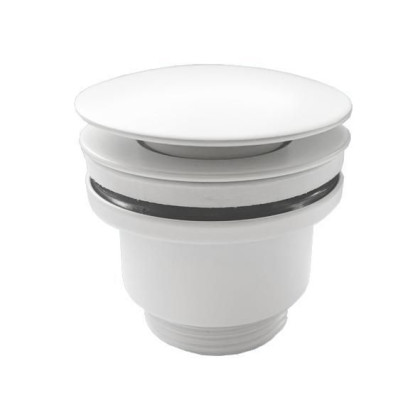 BCWP60-MWH  Выпуск (60мм тип-"кнопка") мет. высота 45мм; выход 1 1/4" «папа»; цвет-матовый белый