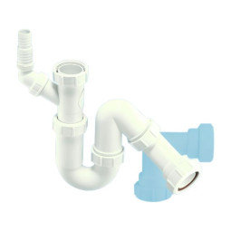 MRSK7 Сифон трубный P/S-образный (1 1/2"х40мм) без выпуска с адаптером под угломдля слива бытовой т