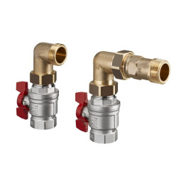 Oventrop Угловой набор для гребенок с 2мя шаровыми кранами 1''