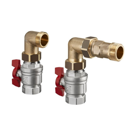 Oventrop Угловой набор для гребенок с 2мя шаровыми кранами 1''