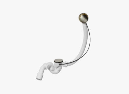 MRB2SN-PB Трап (1 1/2"х40мм) для ванн "стандартный" с автопереливом (L575ммхD34мм), металлическими